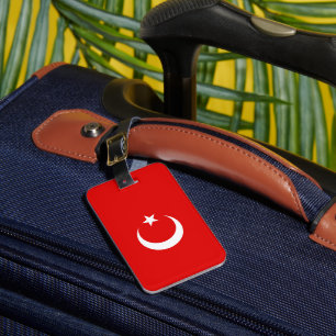 Turkish flag luggage tag