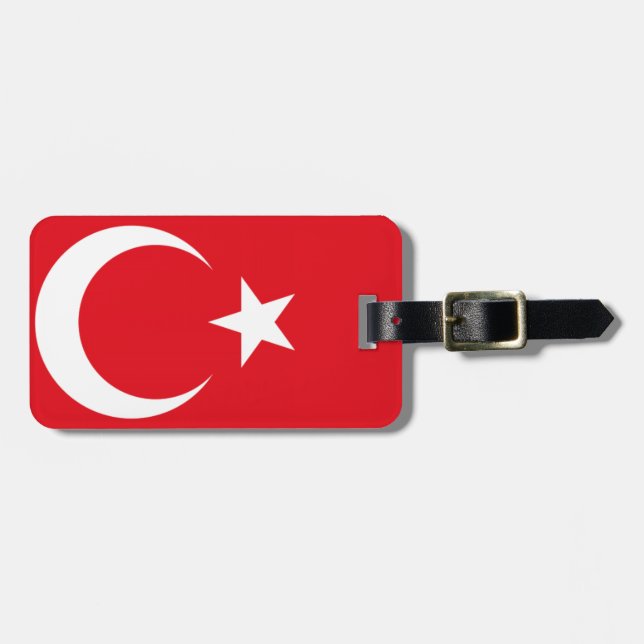 Turkish Flag Luggage Tag (Front Horizontal)