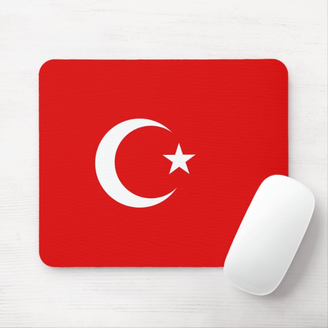 Turkish flag mouse mat (With Mouse)