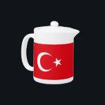 Turkish Flag on Teapot<br><div class="desc">Add a touch of Turkish pride to your tea collection with our exclusive teapot featuring the flag of Turkey! Crafted with meticulous attention to detail, this teapot is more than just a functional item; it’s a celebration of Turkey’s rich heritage and cultural identity. The elegant design prominently displays the iconic...</div>