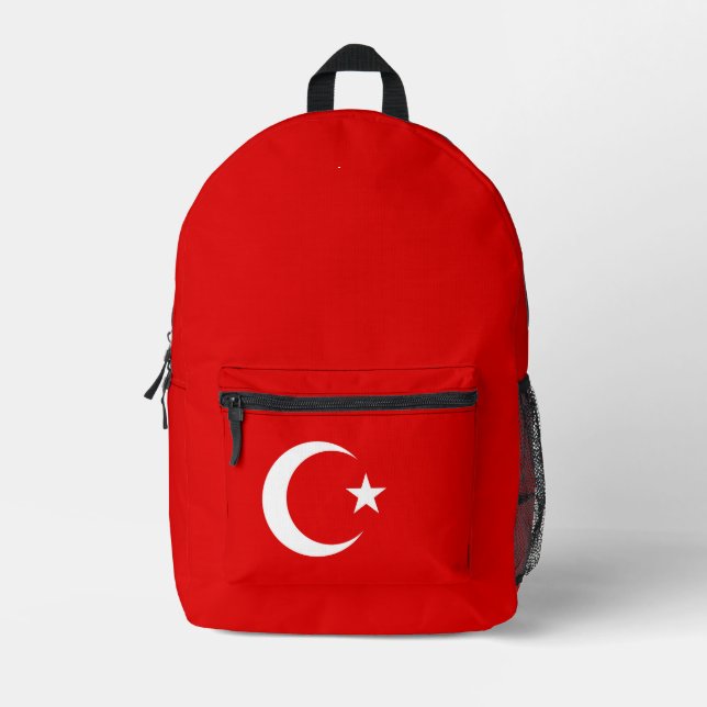 Turkish flag printed backpack (Front)