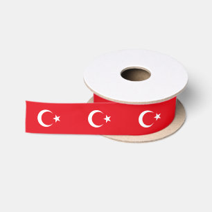 Turkish Flag Ribbon, patriotic Turkey Satin Ribbon