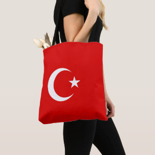 Turkish flag tote bag