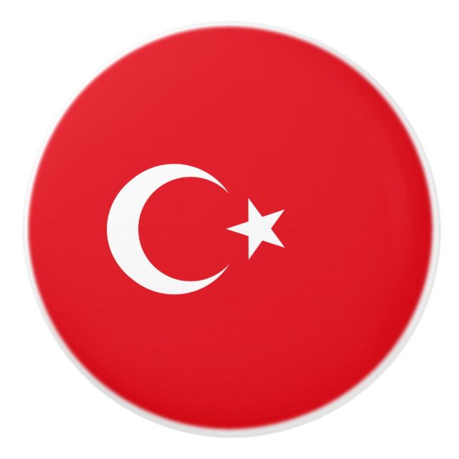 Turkish Flag (Turkey) Ceramic Knob (Front)