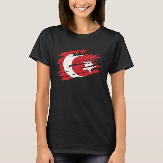 Turkish Flag Turkey Football Handball Basketball T-Shirt (Front)