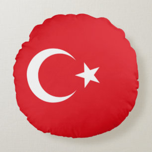 Turkish Flag (Turkey) Round Cushion