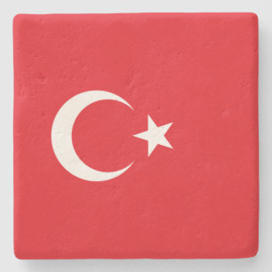 Turkish Flag (Turkey) Stone Coaster