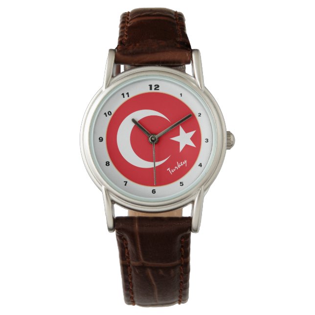 Turkish Flag & Turkey trendy fashion /design watch (Front)