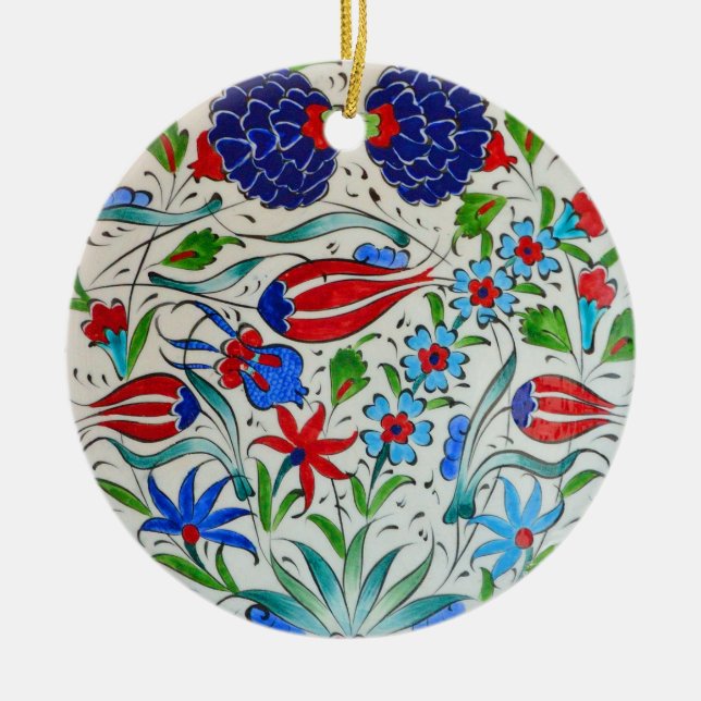 Turkish floral design ceramic tree decoration (Front)