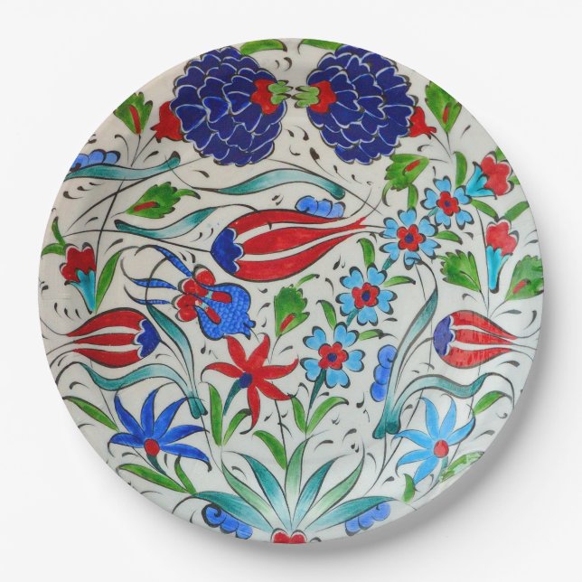 Turkish floral design paper plate (Front)