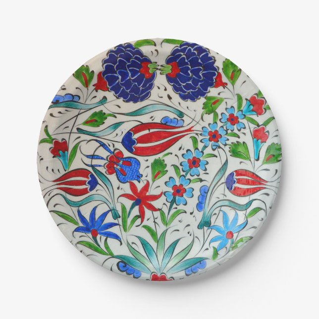 Turkish floral design paper plate (Front)
