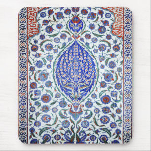 Turkish floral tiles mouse mat