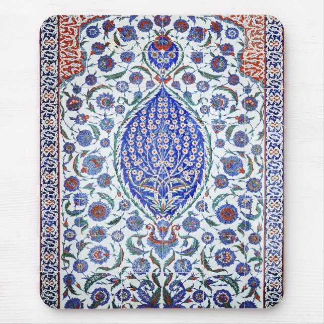 Turkish floral tiles mouse mat (Front)
