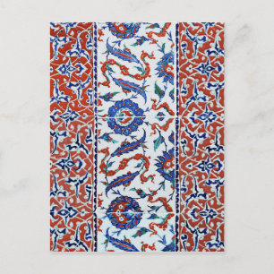 Turkish floral tiles postcard