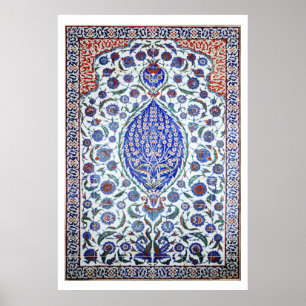 Turkish floral tiles Poster
