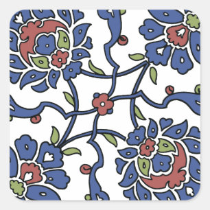 Turkish garden flower composition 1 square sticker