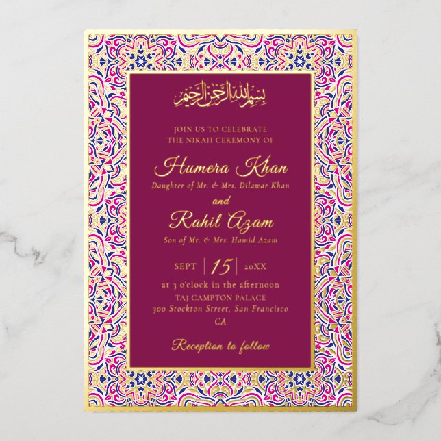 Turkish Geometric Motif Pattern Islamic Wedding (Front)