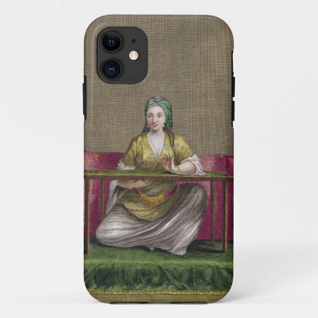 Turkish Girl, embroidering, 18th century (engravin Case-Mate iPhone Case (Back)