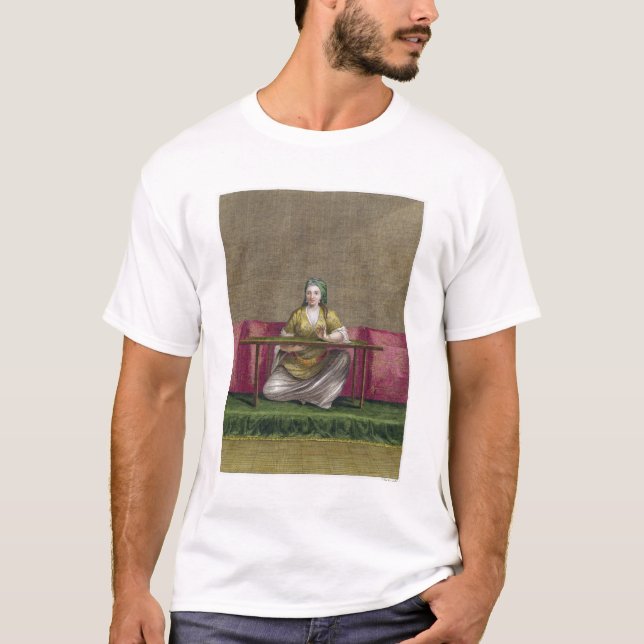 Turkish Girl, embroidering, 18th century (engravin T-Shirt (Front)
