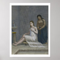 Turkish Girl, having her hair braided in the baths