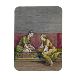 Turkish Girls, playing Mangala, 18th century (engr Magnet