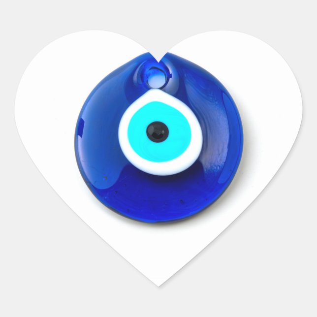 Turkish glass nazar  heart sticker (Front)