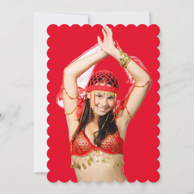 Turkish Gypsy Dancing in Bright Red Costume (Front)
