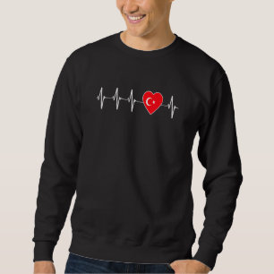 Turkish Heartbeat I Love Turkey Heart Flag Sweatshirt