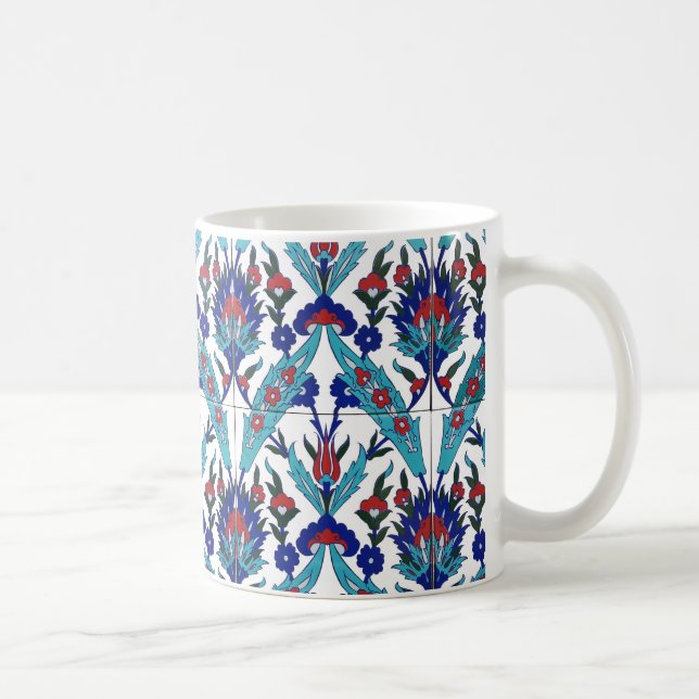 Turkish Iznik Floral Pattern Coffee Mug (Right)