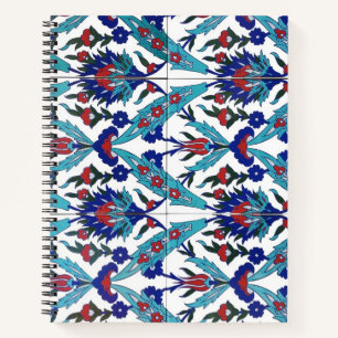Turkish Iznik Floral Pattern  Notebook