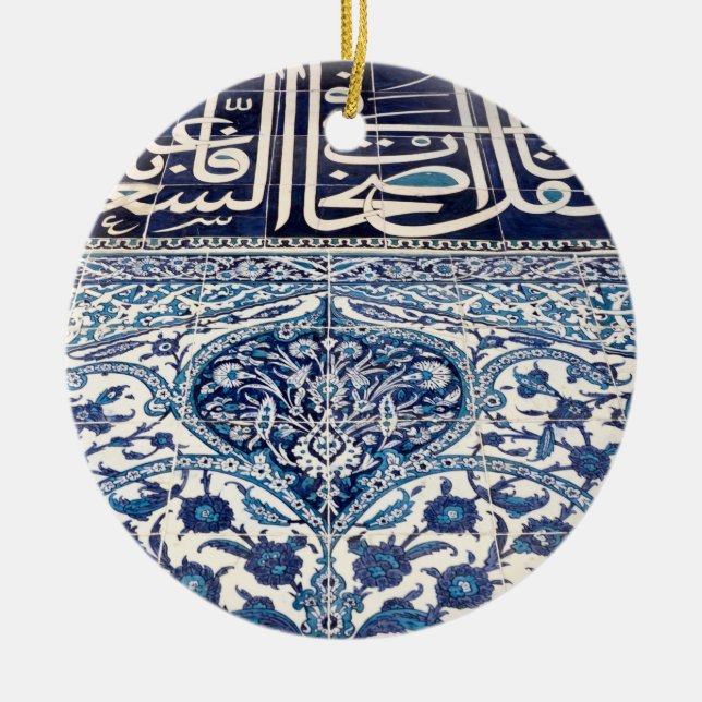 Turkish iznik tiles ceramic tree decoration (Front)