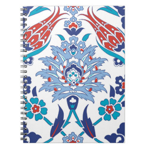 Turkish Iznik tiles: vintage pattern. Notebook