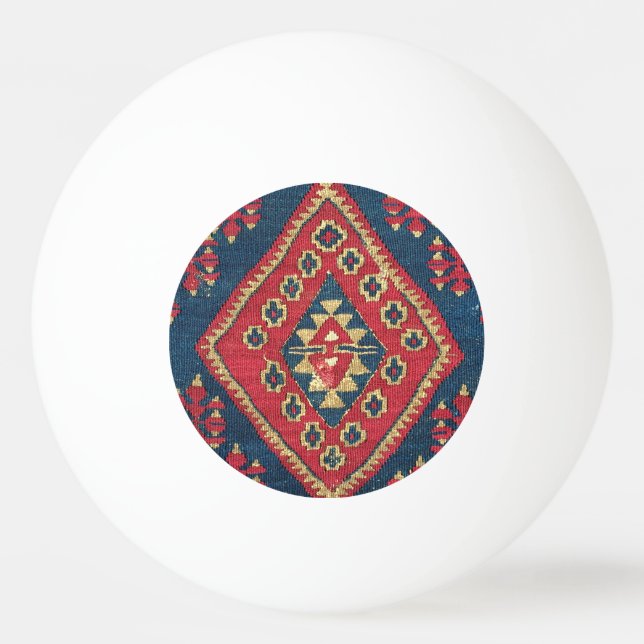Turkish Kilim Carpet Rug Antique Red Blue  Ping Pong Ball (Front)