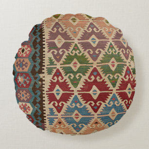 Turkish Kilim Carpet Rug Round Cushion