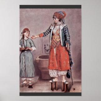 Turkish Lady With Maid By Liotard Jean-ÉTienne (B Poster