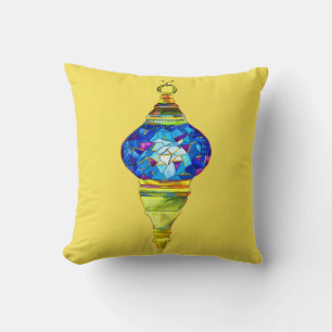 Turkish lamps mosaic art watercolor cushion