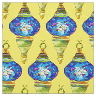 Turkish lamps mosaic art watercolor fabric