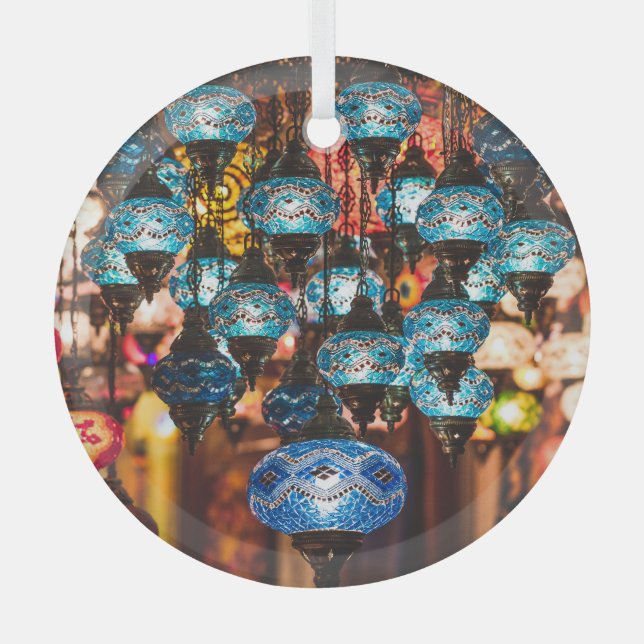 Turkish lamps: mosaic glass art glass tree decoration (Front)