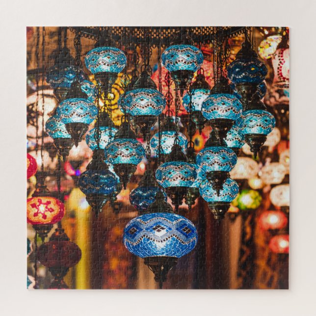Turkish lamps: mosaic glass art jigsaw puzzle (Vertical)