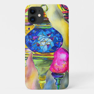 Turkish lamps mosaic watercolor fine art iPhone 11 case
