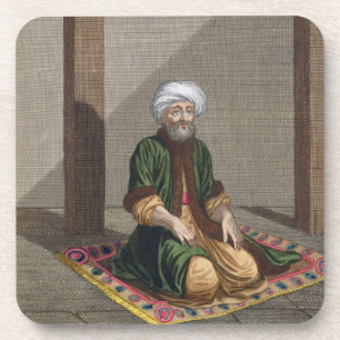 Turkish Man, praying, 18th century (engraving) Coaster