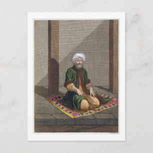 Turkish Man, praying, 18th century (engraving) Postcard