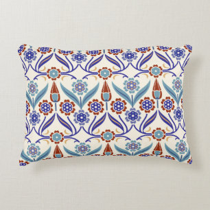 Turkish Mosaic: Colorful Seamless Pattern Decorative Cushion