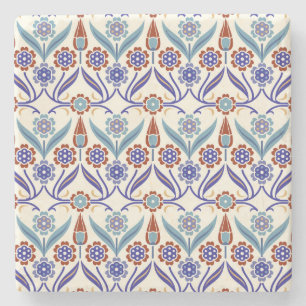 Turkish Mosaic: Colourful Seamless Pattern Stone Coaster