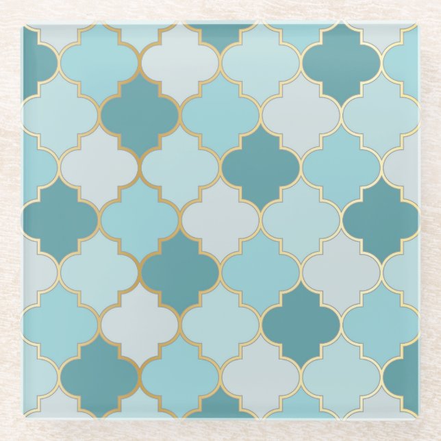 Turkish Mosque Window Ramadan Pattern Glass Coaster (Front)