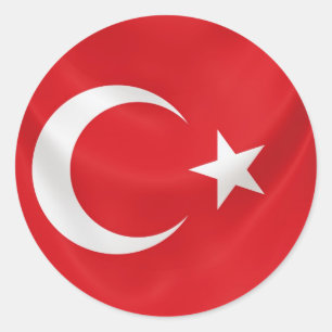 turkish national flag classic round sticker