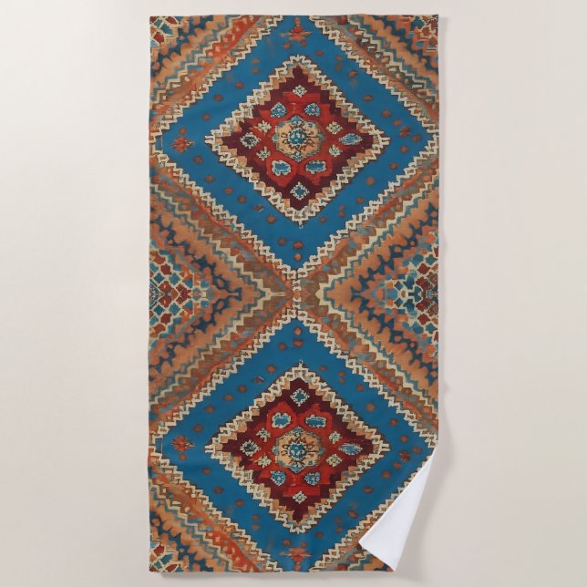 Turkish Popular Beautiful Old Pattern Collection Beach Towel (Front)