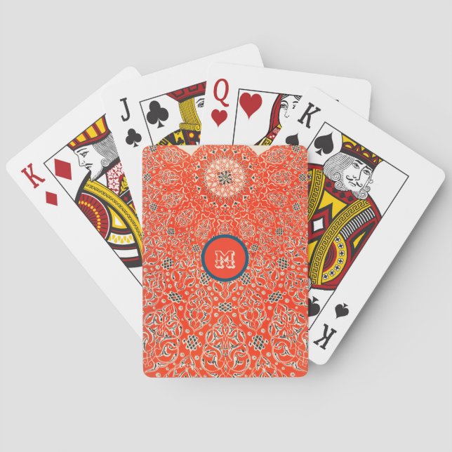 Turkish Red Ornament  Playing Cards (Back)