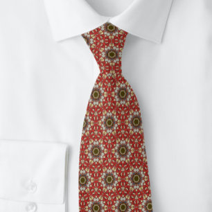 Turkish Reds Browns Greys Middle-Eastern Pattern Tie