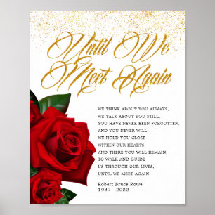 Turkish Rose Until We Meet Again Funeral Poem Sign